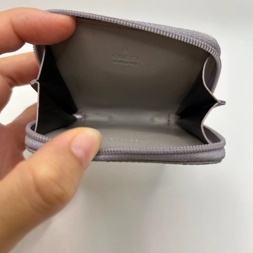Gucci coin case with box in light lavender